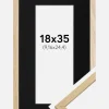 Ramme Edsbyn Eg 18x35 cm - Passepartout Sort 4x10 inches