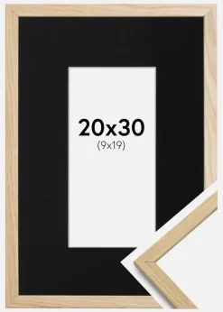 Ramme Edsbyn Eg 20x30 cm - Passepartout Sort 10x20 cm