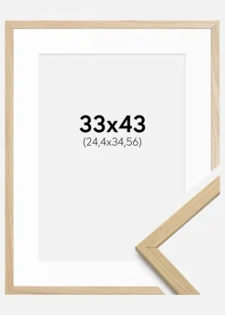 Ramme Edsbyn Eg 33x43 cm - Passepartout Hvid 10x14 inches