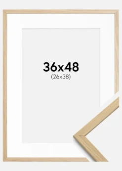 Ramme Edsbyn Eg 36x48 cm - Passepartout Hvid 27x39 cm