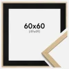 Ramme Edsbyn Eg 60x60 cm - Passepartout Sort 50x50 cm