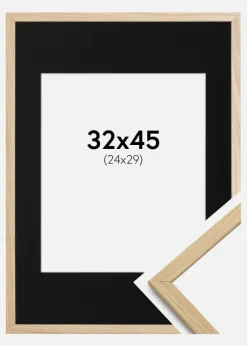 Ramme Edsbyn Eg 32x45 cm - Passepartout Sort 25x30 cm