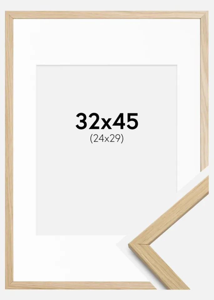Ramme Edsbyn Eg 32x45 cm - Passepartout Hvid 25x30 cm