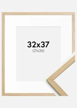 Ramme Edsbyn Eg 32x37 cm - Passepartout Hvid 22x27 cm