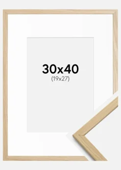 Ramme Edsbyn Eg 30x40 cm - Passepartout Hvid 20x28 cm