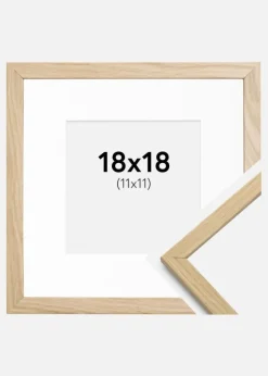 Ramme Edsbyn Eg 18x18 cm - Passepartout Hvid 12x12 cm