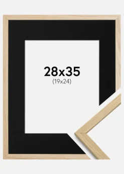 Ramme Edsbyn Eg 28x35 cm - Passepartout Sort 20x25 cm