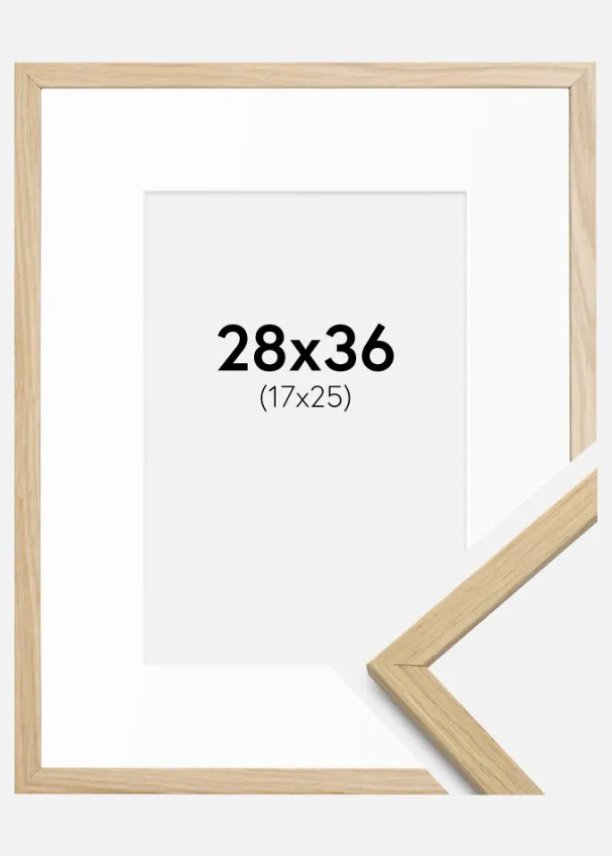 Ramme Edsbyn Eg 28x36 cm - Passepartout Hvid 18x26 cm