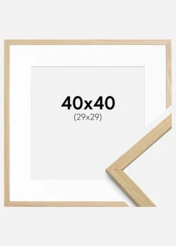 Ramme Edsbyn Eg 40x40 cm - Passepartout Hvid 30x30 cm