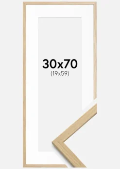 Ramme Edsbyn Eg 30x70 cm - Passepartout Hvid 20x60 cm