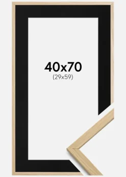 Ramme Edsbyn Eg 40x70 cm - Passepartout Sort 30x60 cm