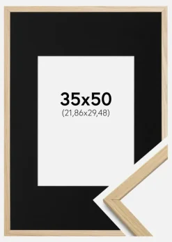 Ramme Edsbyn Eg 35x50 cm - Passepartout Sort 9x12 inches