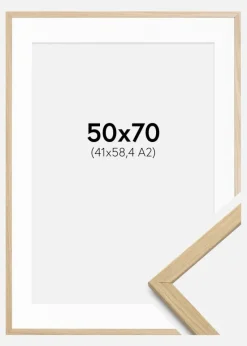 Ramme Edsbyn Eg 50x70 cm - Passepartout Hvid 42x59,4 cm (A2)