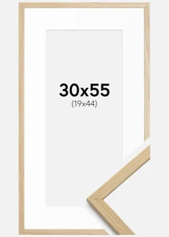 Ramme Edsbyn Eg 30x55 cm - Passepartout Hvid 20x45 cm