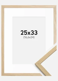 Ramme Edsbyn Eg 25x33 cm - Passepartout Hvid B5 176x250 mm
