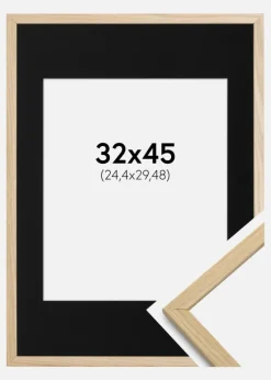Ramme Edsbyn Eg 32x45 cm - Passepartout Sort 10x12 inches