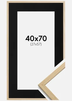 Ramme Edsbyn Eg 40x70 cm - Passepartout Sort 28x58 cm