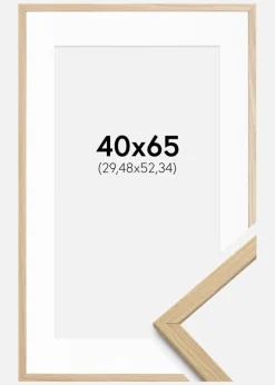 Ramme Edsbyn Eg 40x65 cm - Passepartout Hvid 12x21 inches