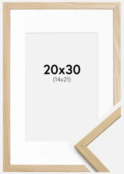 Ramme Edsbyn Eg 20x30 cm - Passepartout Hvid 15x22 cm