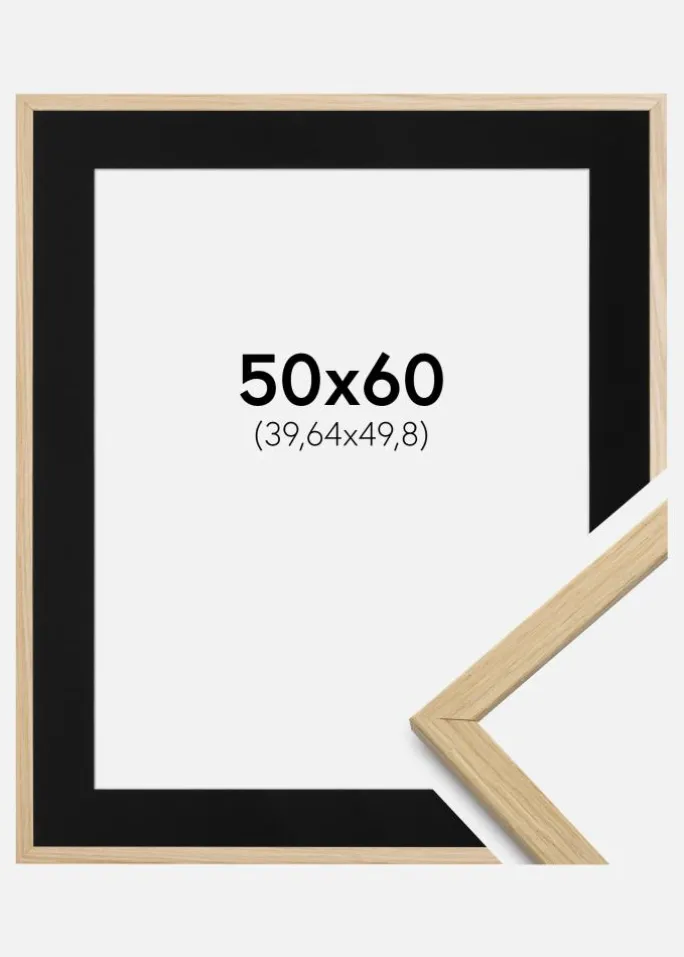 Ramme Edsbyn Eg 50x60 cm - Passepartout Sort 16x20 inches