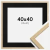Ramme Edsbyn Eg 40x40 cm - Passepartout Sort 32x32 cm