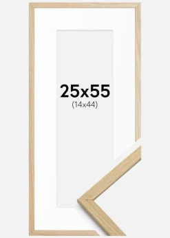 Ramme Edsbyn eg 25x55 cm - Passepartout Hvid 15x45 cm
