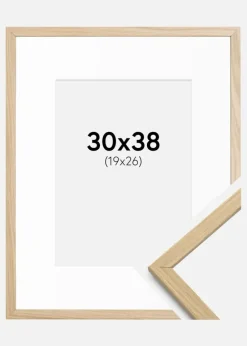 Ramme Edsbyn Eg 30x38 cm - Passepartout Hvid 20x27 cm