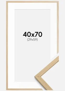 Ramme Edsbyn Eg 40x70 cm - Passepartout Hvid 30x60 cm