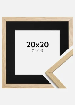 Ramme Edsbyn Eg 20x20 cm - Passepartout Sort 15x15 cm