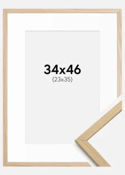 Ramme Edsbyn Eg 34x46 cm - Passepartout Hvid 24x36 cm