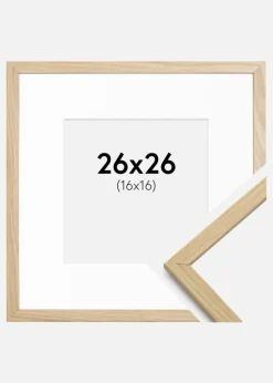 Ramme Edsbyn Eg 26x26 cm - Passepartout Hvid 17x17 cm