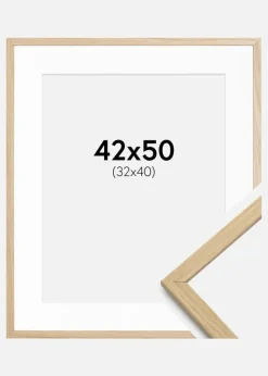 Ramme Edsbyn Eg 42x50 cm - Passepartout Hvid 33x41 cm