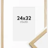 Ramme Edsbyn Eg 24x32 cm - Passepartout Hvid 14x21 cm