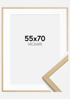 Ramme Edsbyn Eg 55x70 cm - Passepartout Hvid 43,2x61 cm (A2+)