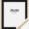 Ramme Edsbyn Eg 35x50 cm - Passepartout Sort 30x35 cm
