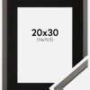 Ramme Edsbyn Grafit 20x30 cm - Passepartout Sort 15x21 cm (A5)