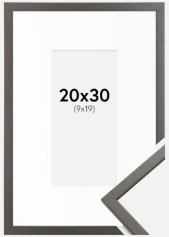 Ramme Edsbyn Grafit 20x30 cm - Passepartout Hvid 10x20 cm