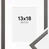 Ramme Edsbyn Grafit 13x18 cm - Passepartout Hvid 9x12 cm