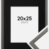 Ramme Edsbyn Grafit 20x25 cm - Passepartout Sort 14x18 cm