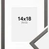 Ramme Edsbyn Grafit 14x18 cm - Passepartout Hvid 10x13 cm