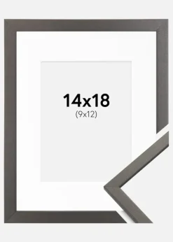Ramme Edsbyn Grafit 14x18 cm - Passepartout Hvid 10x13 cm