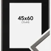 Ramme Edsbyn Grafit 45x60 cm - Passepartout Sort 32x45 cm