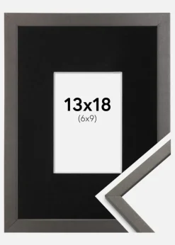 Ramme Edsbyn Grafit 13x18 cm - Passepartout Sort 7x10 cm