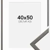 Ramme Edsbyn Grafit 40x50 cm - Passepartout Hvid 29,7x42 cm (A3)
