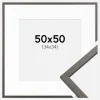 Ramme Edsbyn Grafit 50x50 cm - Passepartout Hvid 35x35 cm