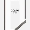 Ramme Edsbyn Grafit 20x40 cm - Passepartout Hvid 10x30 cm
