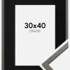 Ramme Edsbyn Grafit 30x40 cm - Passepartout Sort 20x30 cm