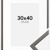 Ramme Edsbyn Grafit 30x40 cm - Passepartout Hvid 20x30 cm