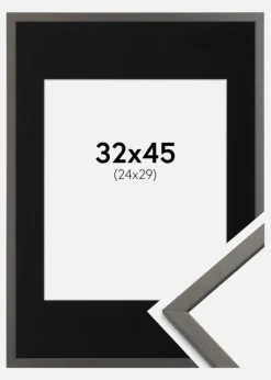 Ramme Edsbyn Grafit 32x45 cm - Passepartout Sort 25x30 cm