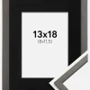 Ramme Edsbyn Grafit 13x18 cm - Passepartout Sort 9x12 cm